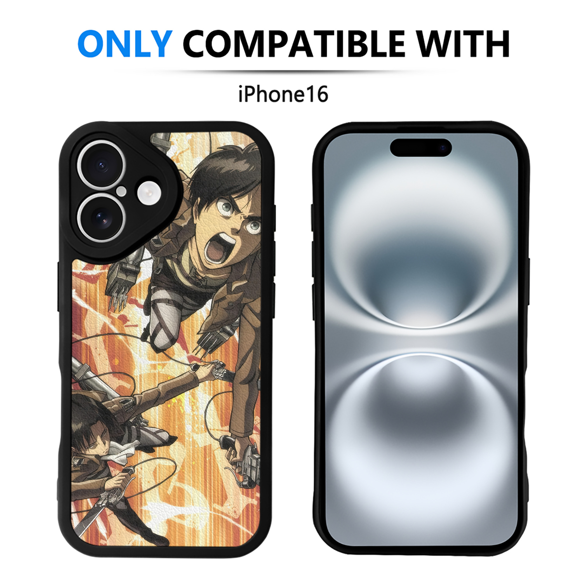 （画像用） 進撃の巨人 Attack on Titan 【iPhone 16シリーズ対応】シリコンスマホケース（レザー調） 材質：シリコン